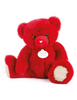 PELUCHE OURS ROUGE 37CM