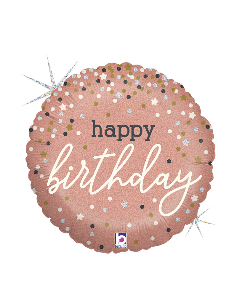 Ballon alu 40 ans Happy Birthday Bleu 45cm